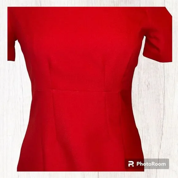 Women’s Red Chadwick’s of Boston Sheath Midi Dress Size 4 - Picture 4 of 6
